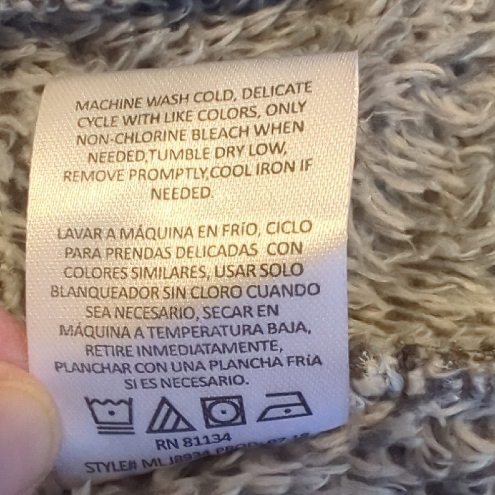 Swiss Alps Cozy Gray Sherpa Jacket Size Large - Picture 10 of 12